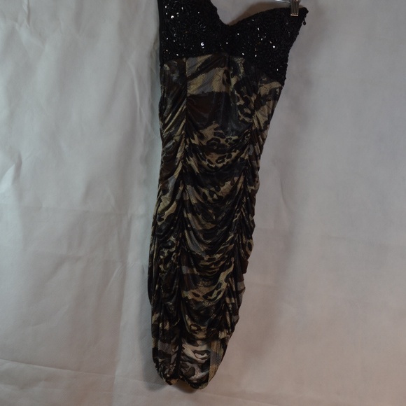 Beaded / Sequined Stretch, Rouched Body Con Dress SZ S Meishulanna - Picture 3 of 8